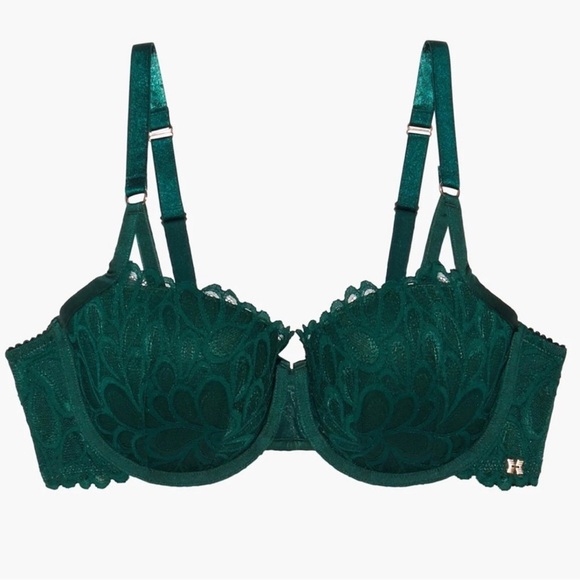 Savage X Fenty 44DD Green Lace Balconette Bra – “Savage Not Sorry” Lightly Lined - Picture 3 of 9